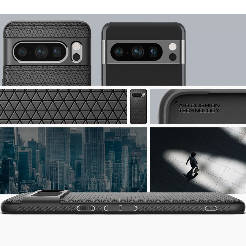 Elastyczne etui Spigen Liquid Air do Google Pixel 8 Pro, czarne.